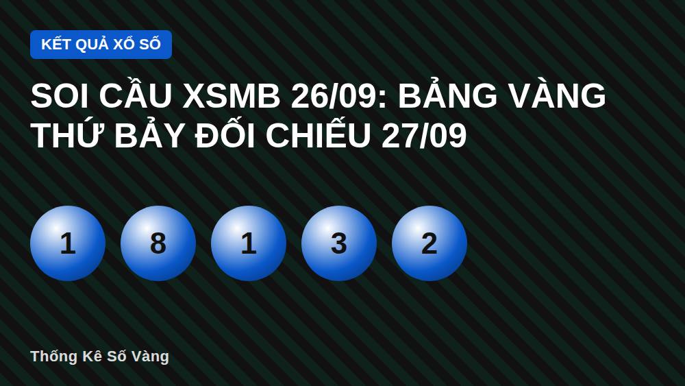 Soi cầu XSMB 26/09: Bảng vàng Thứ Bảy đối chiếu 27/09