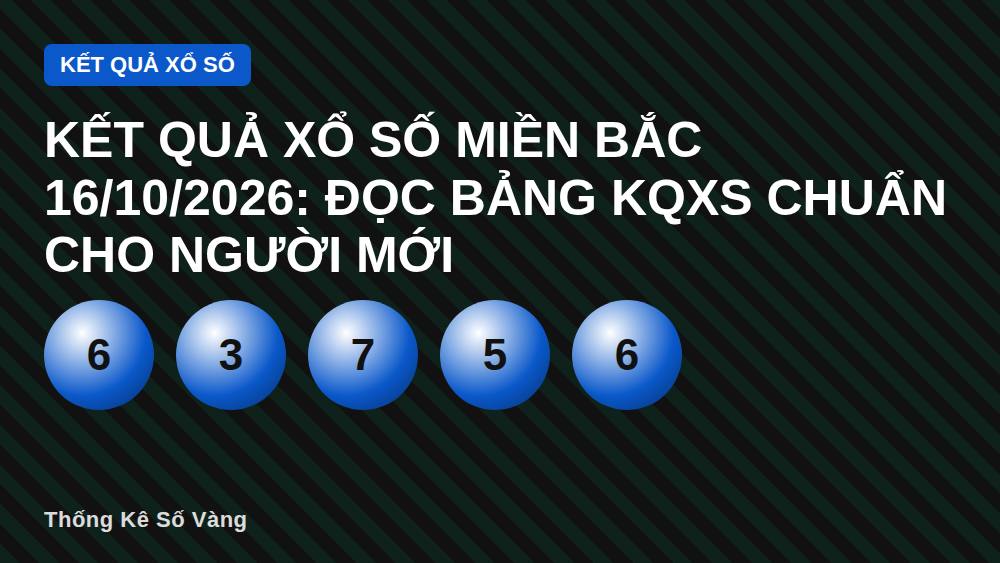 Kết quả xổ số miền Bắc 16/10/2026: Đọc bảng KQXS chuẩn cho người mới