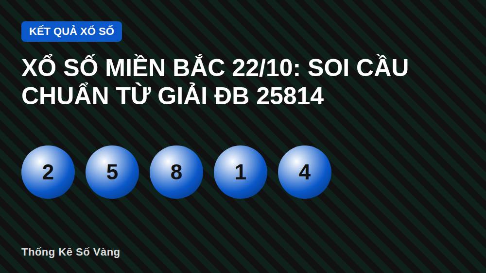 Xổ số miền Bắc 22/10: Soi cầu chuẩn từ giải ĐB 25814